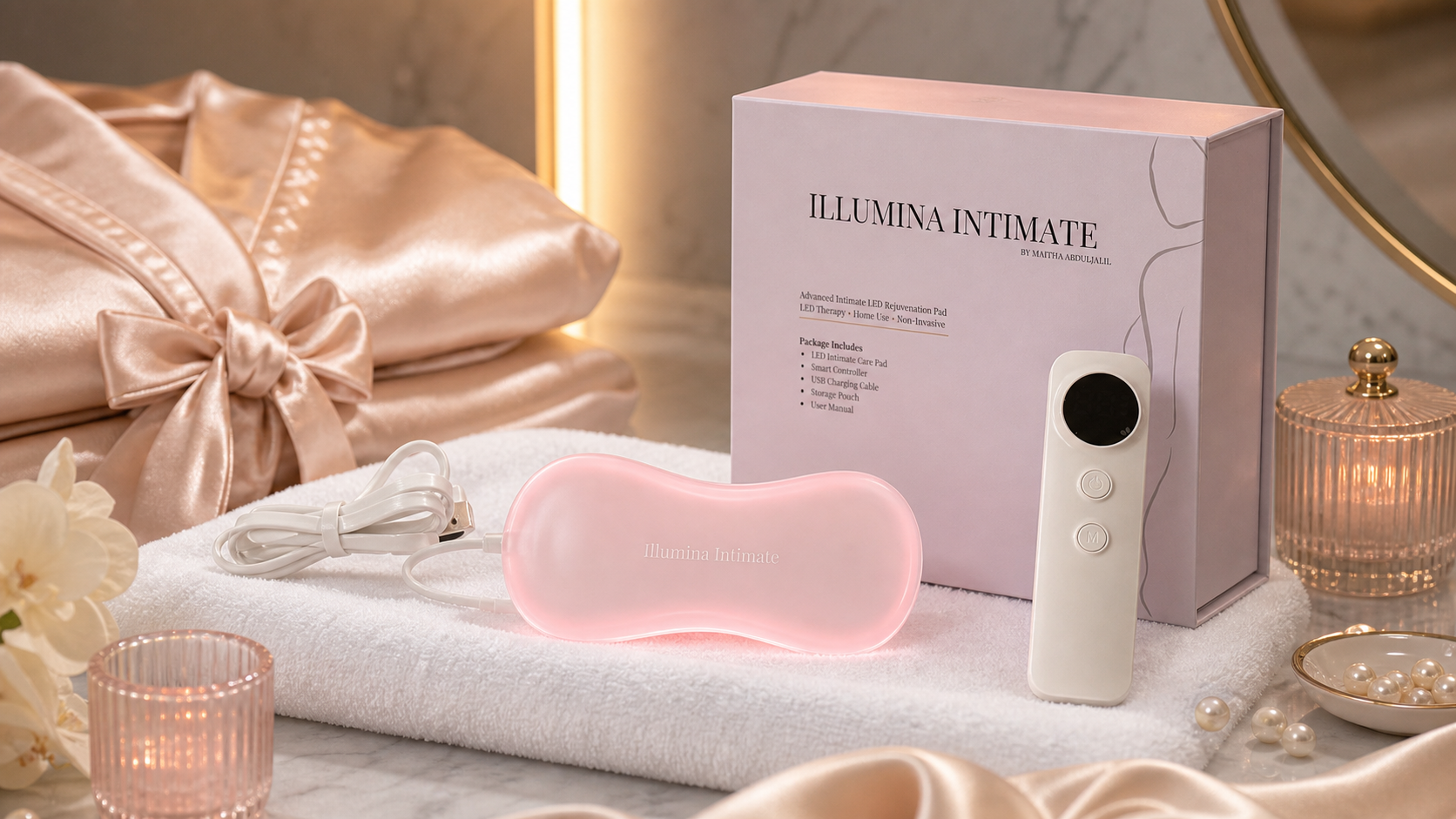 Illumina Intimate luxury product ritual scene